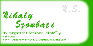 mihaly szombati business card